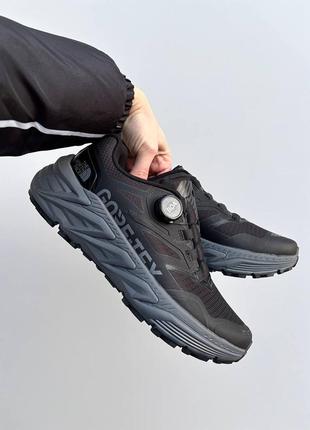 Чоловічі утеплені кросівки the north face gtx termo black gray водостійкі на байці чорні з сірим