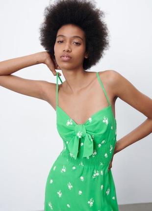 Платье миди платье сарафан с вышивкой новая коллекция zara10 фото