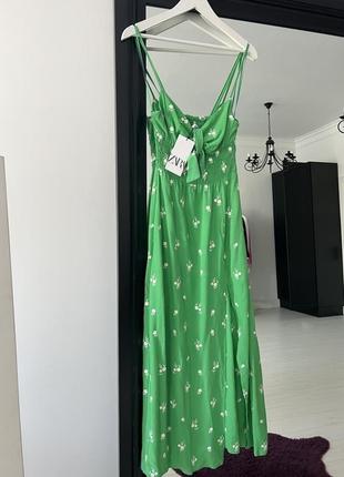 Плаття міді сукня сарафан з вишивкою нова колекція zara
