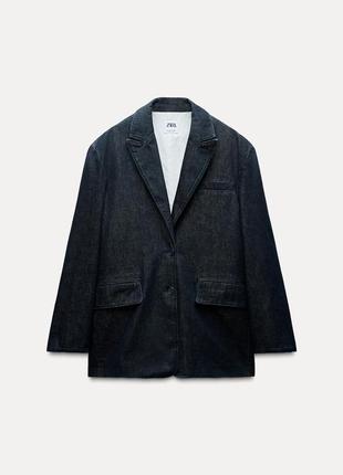 Джинсовый жакет оверсайз zara