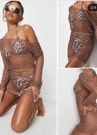 Пляжная туника сетка missguided хамелеон