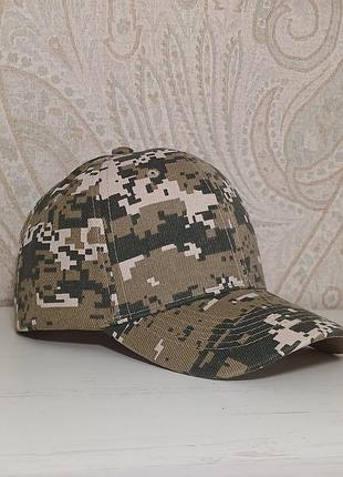 Кепка бейсболка камуфляжна чоловіча one size котон зелена хакі