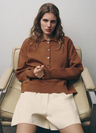 Светр поло коричневий zara new