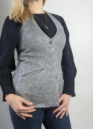Mothwurf жилет з вовни жилет преміум бренду новий жилет жіночий ковані гудзики безрукавка тепла святковий  жилет