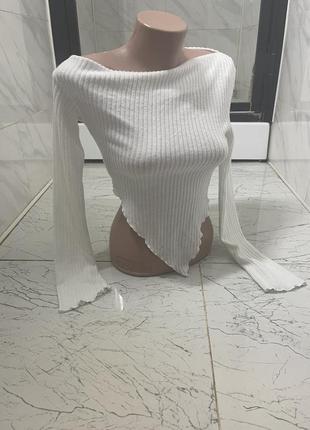 Асимметричная кофта, топ, рукав клеш