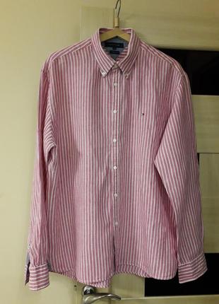 Рубашка лобовичья, лен,tommy hilfiger.