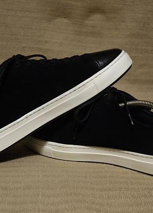 Комбинированные черные кожаные кроссовки jack wills platform trainer англия 42 р.( 27 см.)