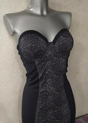 34d 75д debenhams,черное корректирующее утягивающее платье strapless,10/38/s,новое2 фото