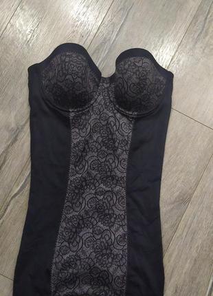 34d 75д debenhams,черное корректирующее утягивающее платье strapless,10/38/s,новое6 фото