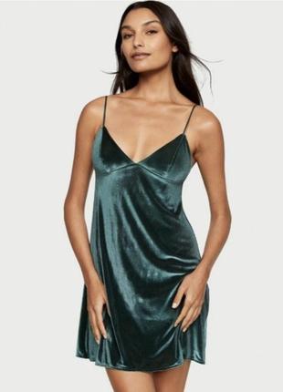 Сексуальна нічна сорочка victoria´s secret оксамитова зелена