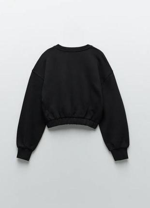 Світшот вкорочений zara чорний худі зара