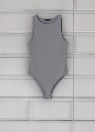Боди базовое боди базовый серый металлик лонгслив майка в облепку