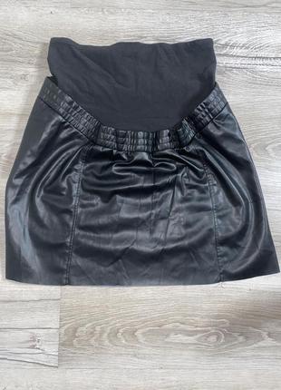 Спідниця для вагітних з еко-шкіри h&m, m