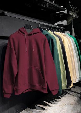 Мужские худи на флисе хаки.