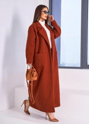 Пальто-кардиган терракотовый