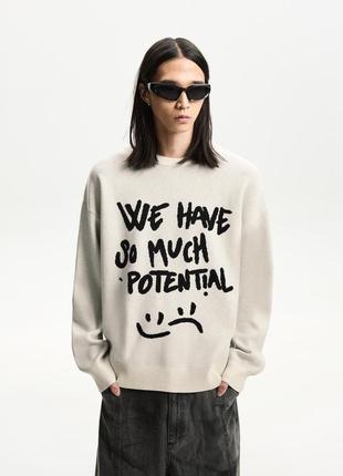 Свитер с принтом bershka