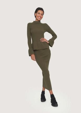 Юбка в рубчик по фигуре из 100% шерсти мериноса bitte kai rand m💚