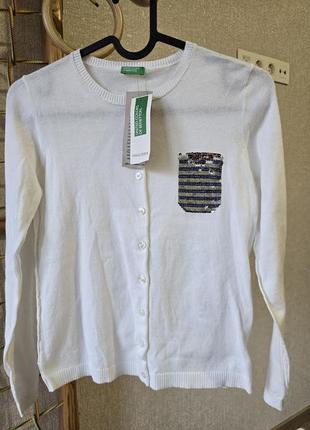 Кофта, кардиган, benetton, xl, 9-11 лет, 146-150