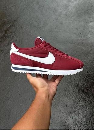 Кеди кросівки найк кортез бордові nike classic cortez nylon dark team red white black 807472-601