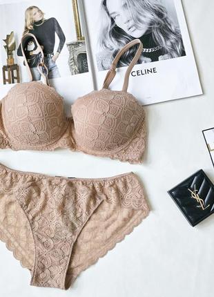 Телесный кружевной комплект белья intimissimi 🤎