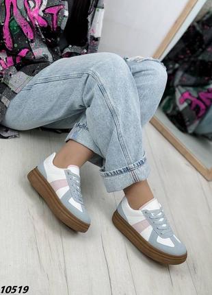 Кросівки жіночі білий блакитний рожевий на платформі/кроссовки женские белые голубые розовые на платформе