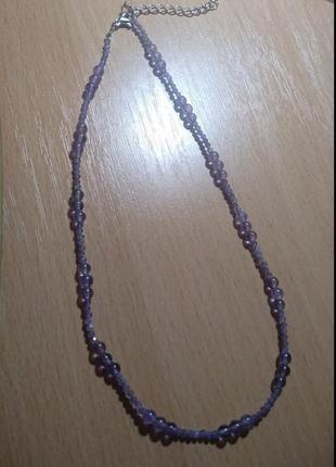 Чокер з аметисту 2 мм та 4 мм