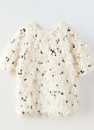 Zara стильная трендовая блуза бахрома паедки