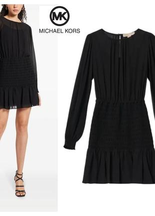 Michael kors, роскошное черное ярусное платье премиального бренда