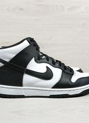 Чоловічі високі шкіряні кросівки nike dunk high retro оригінал, розмір 44