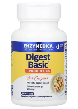 Ферменты и пробиотики enzymedica digest basic + probiotics 30 капсул