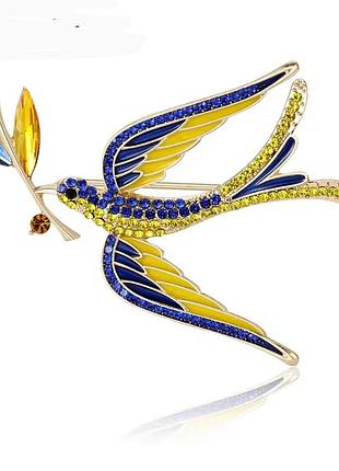 🛍️ брош ластівка 🪽в патріотичних кольорах