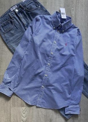Polo ralph lauren женская рубашка в клетку, сорочка в клітинку, брендова сорочка