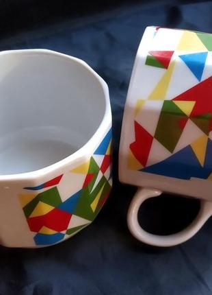 Две винтажные чашки полонное, пзхк, коралл.