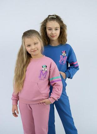 Красивый спортивный костюм двунитка мини маус, спортивный костюм весенний, костюм свитшот и штаны6 фото