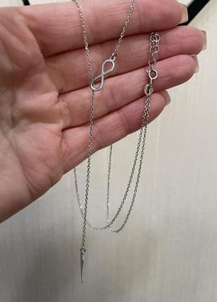 Серебряный колье галстук подвижный 925 проба