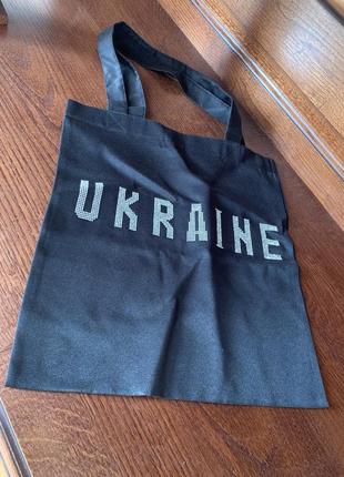 Шопер чорна сумка чорний шоппер з камінчиками