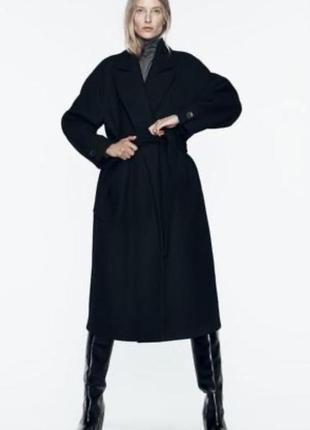 Шерстяное пальто zara