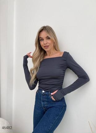 Лонгслів жіночій з квадратним вирізом