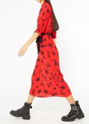 Сукня червона ніжна віскозне плаття максі червоне new look xs s