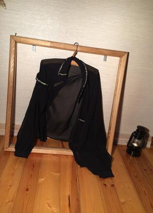 Жіноча чорна напівпрозора шифонова сорочка zara