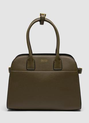 Брендовая кожаная сумка arcadie leather bag miu olive