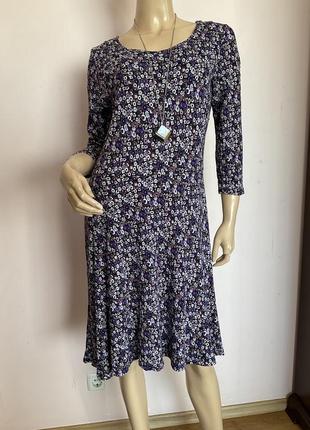 Приемное качественное и красивое вискозное платье в цветы/ l- xl/brend m&s marks & spencer