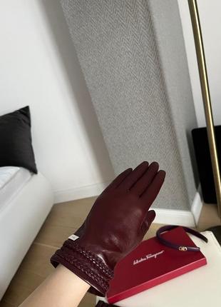 Salvatore ferragamo оригинал новые роскошные кожаные перчатки made in italy