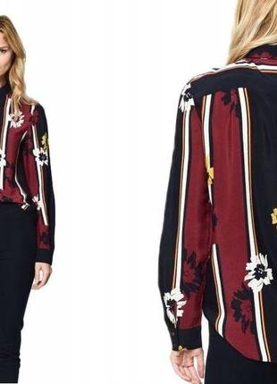 Tommy hilfiger, актуальная вискозная рубашка в принт бренда премиум класса