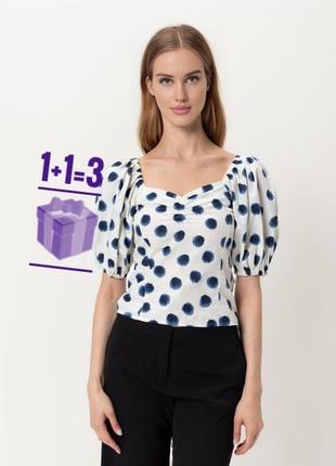 🥰 хлопковая блуза в горошек h&m