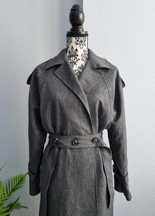 Плащ тренч серый 3