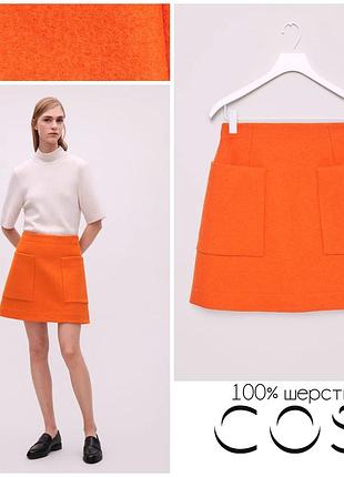 Cos шерстяная юбка мини a-силуэта