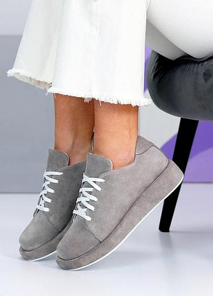 Автоледи "jennyg", туфли, серый, натуральная замша