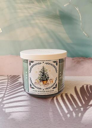 Парфумована свічка iced winter balsam midnight snow bath and body works