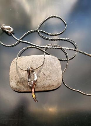 Серебристый кулон на цепочке, Америка